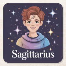 Blue Starry Sagittarius Untersetzer Set