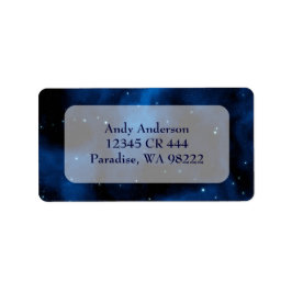 Blue Starry Sky Adressaufkleber