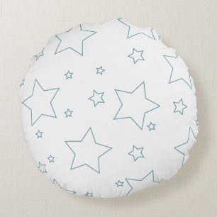 Blue Stars 4 juillet Round Coussin