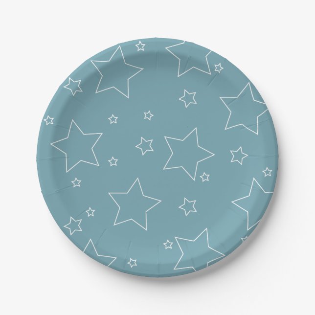 Blue Stars 4. Juli PartyPaper Plate Pappteller (Vorderseite)