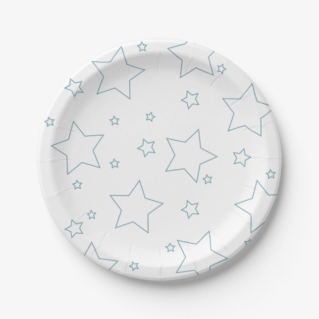 Blue Stars 4. Juli PartyPaper Plate Pappteller (Vorderseite)