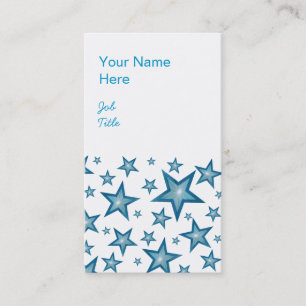 Blue Stars carte de visite portrait blanc