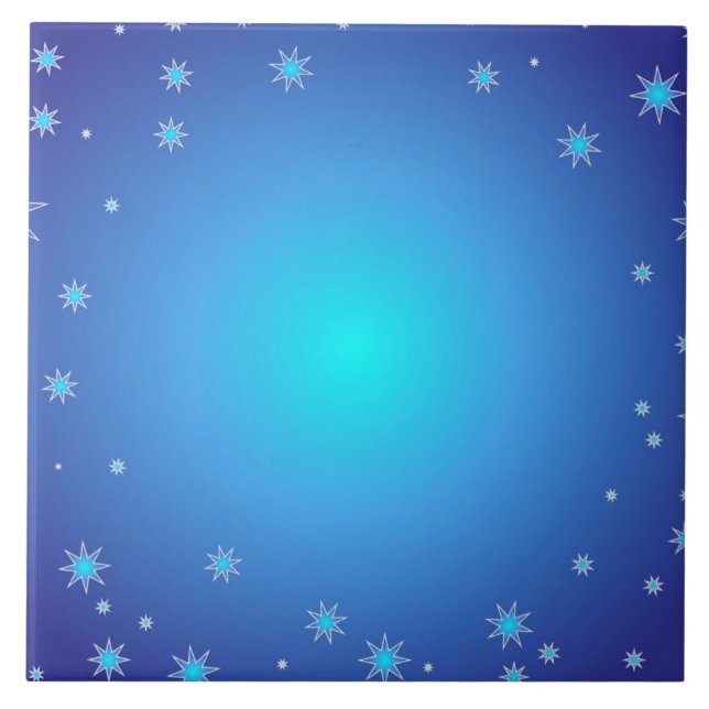 Blue Stars Fliese (Vorderseite)