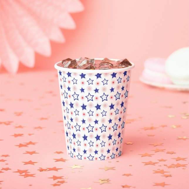 Blue Stars Paper Cups Pappbecher (Insitu)