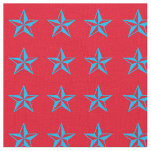 Blue Stars Rodeo Western Fabric Stoff