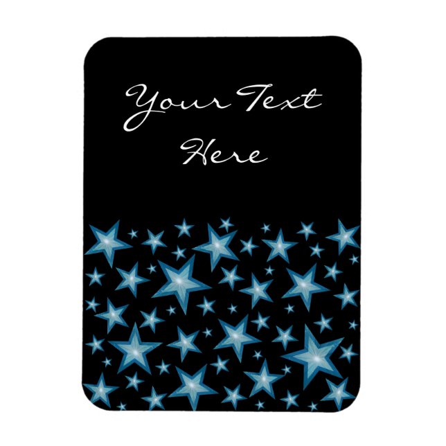 Blue Stars 'Text' flexibler Magnet vertikal schwar (Vertikal)