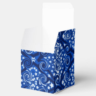 Blue Stars und Wirbel Muster Cube Fevor Box Geschenkschachtel
