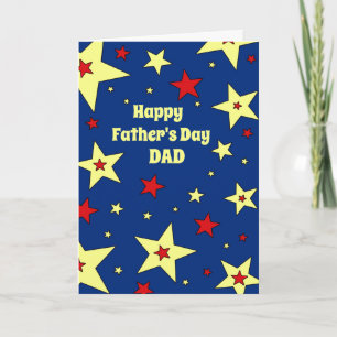 Blue Stars Vater Happy Vatertag Karte