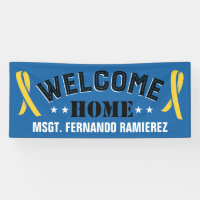Blue Stationierung Welcome Zuhause Name Yellow Rib