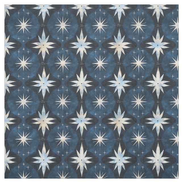 Blue Sternexplosion Googie Pattern Stoff (Muster)