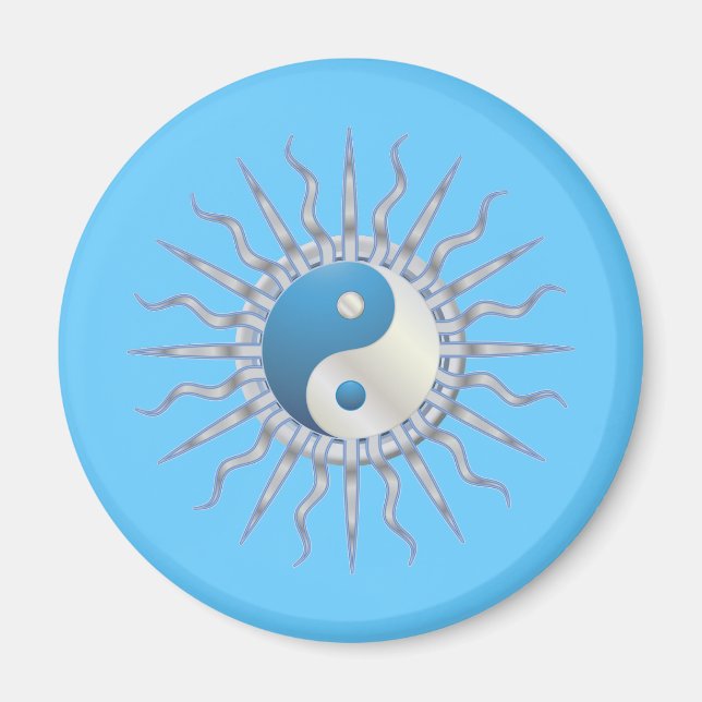 Blue Sternexplosion Yin Yang Magnet (Vorne)