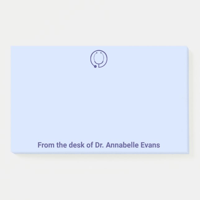 Blue Stethoscope Personalize Post-it Notes Klebezettel (Vorderseite)