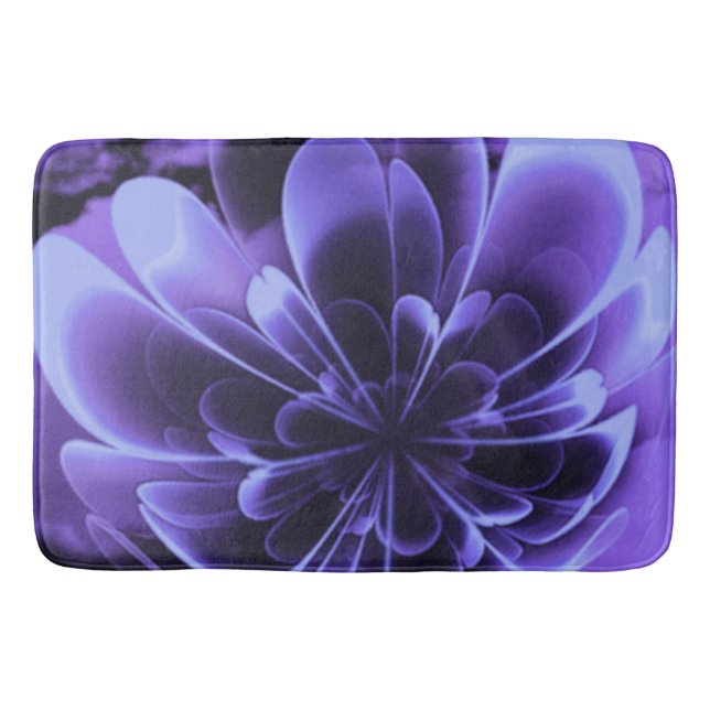 Blue Stilized Corolla Bent Up Petals Badematte (Vorderseite)