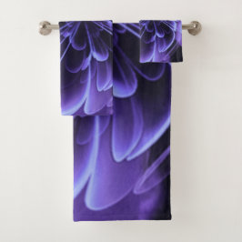 Blue Stilized Corolla Bent Up Petals Badhandtuch Set