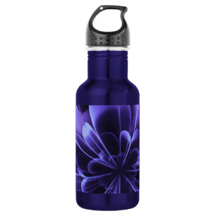 Blue Stilized Corolla Bent Up Petals Edelstahlflasche