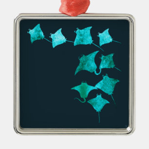 Blue Stingray Ornament Aus Metall