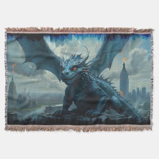 Blue Stone Dragon besucht New York Decke (Vorderseite)
