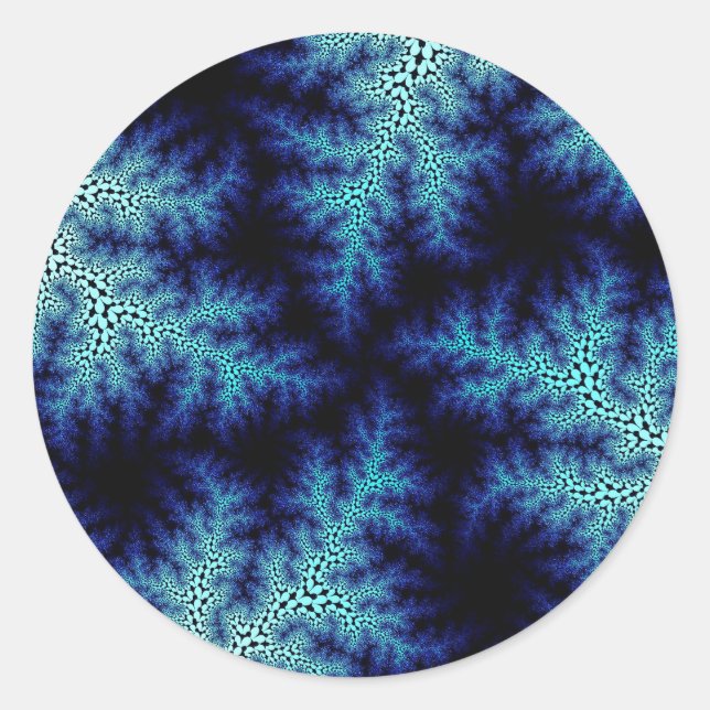Blue Stonewash Speckle Runder Aufkleber (Vorderseite)