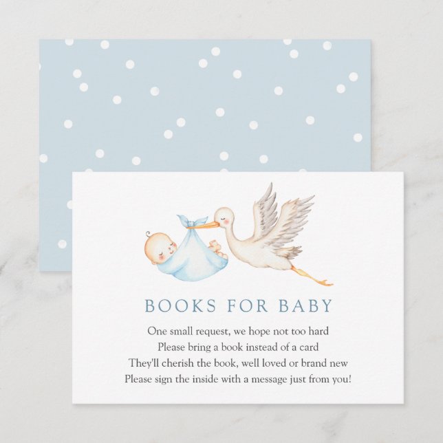 Blue Storch Books für Baby-Einsteckkarte Begleitkarte (Vorne/Hinten)