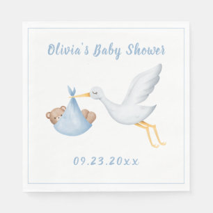 Blue Stork Baby Bear Boy Baby Dusche Serviette