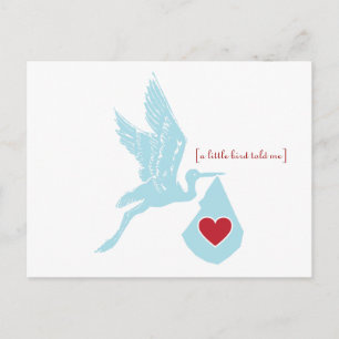 Blue Stork Baby Dusche Einladung Postkarte