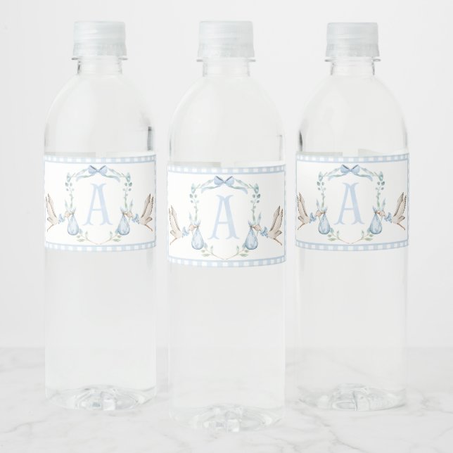 Blue Stork Baby Dusche Wasserflaschen Labels (Flaschen)