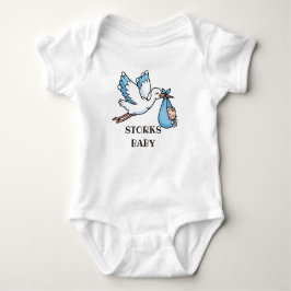 Blue STORKS  Baby Strampler