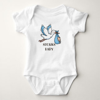 Blue STORKS Baby Strampler