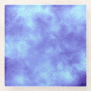 Blue Storm Cloud Effect Glass Untersetzer
