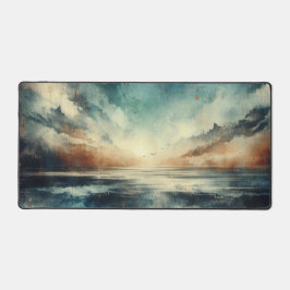 Blue Stormy Seascape Old Photograph Schreibtischunterlage