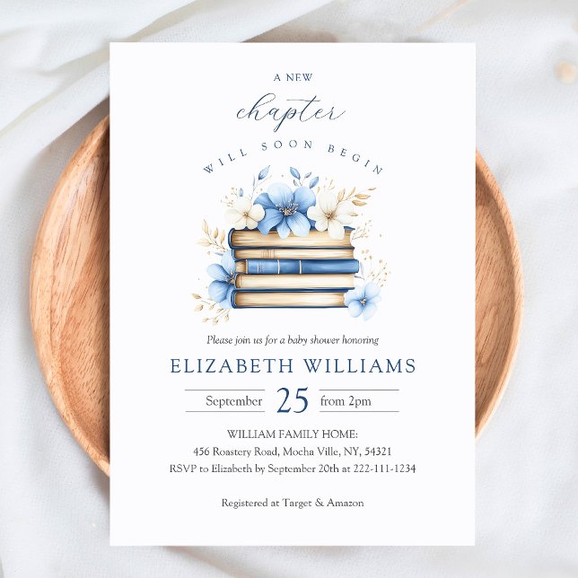 Blue Storybook Baby Shower Invitation Boy Einladung (Von Creator hochgeladen)