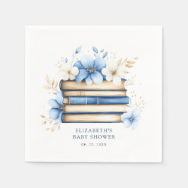 Blue Storybook Baby Showpapier Napkin Serviette