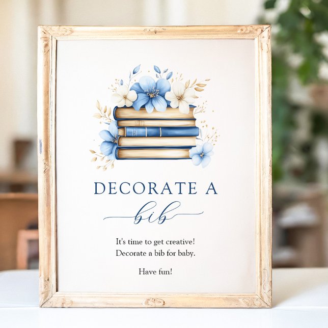 Blue Storybook Decorate a Bib Game Poster (Von Creator hochgeladen)