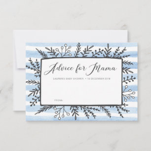 Blue Streifen Baby Duschempfehlung für Mama Cards Einladung