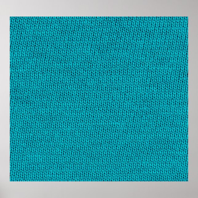 Blue Strickwoll Texture Closeup Poster (Vorne)