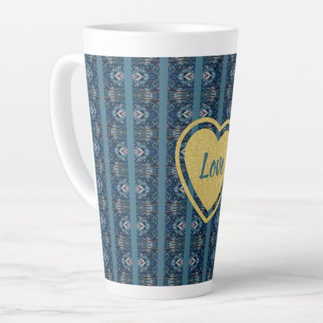 Blue Strike Latte Tasse von Poet Adiela Akoo (Linke Ecke)