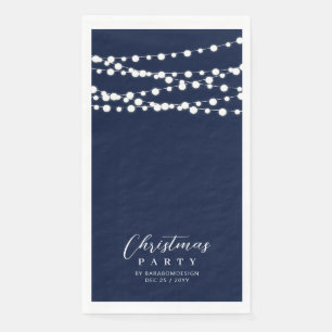 Blue String Lights Elegante Cheers Event Serviette
