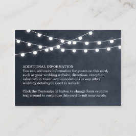Blue String Lights Hochzeitkarte Begleitkarte