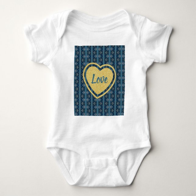 Blue Strip Baby Bodysuit von Poet Adiela Akoo Strampler (Vorderseite)