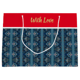 Blue Strip LIEBE Geschenktasche von Poet Adiela Ak Große Geschenktüte