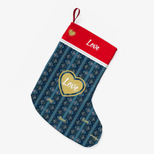 Blue Strip LIEBE Xmas Strumpf von Poet Adiela Akoo Kleiner Weihnachtsstrumpf