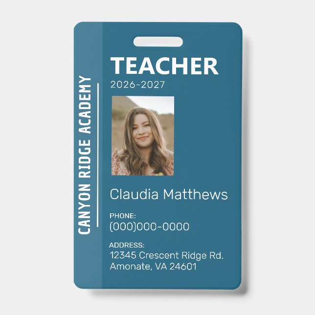 Blue Stripe Homeschool Educator ID Badge (Front)