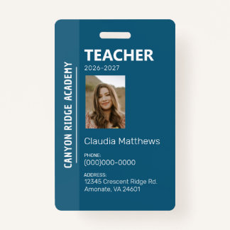 Blue Stripe Homeschool Educator ID Badge Ausweis
