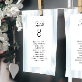 Blue Striped Elegance Class Wedding Seating Charts Einladung