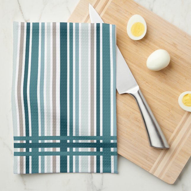 Blue Striped Kitchen Towels  Geschirrtuch (Viertel Falte)