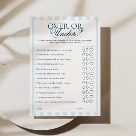 Blue Striped Over or Under Card Einladung