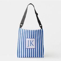 Blue Striped Personalized Initial