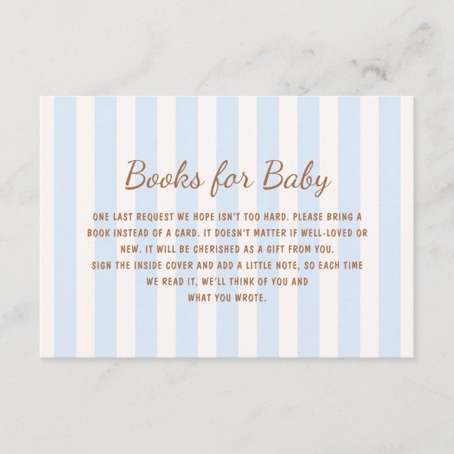 Blue Stripes Books für Baby Begleitkarte (Vorderseite)