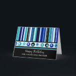 Blue Stripes Brother Geburtstag Karte<br><div class="desc">Geburtstagskarte für Bruder mit blauen Streifen Muster und nachdenklichem Vers.</div>