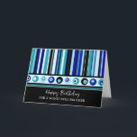 Blue Stripes Brother Geburtstag Karte<br><div class="desc">Geburtstagskarte für Bruder mit blauen Streifen Muster und nachdenklichem Vers.</div>